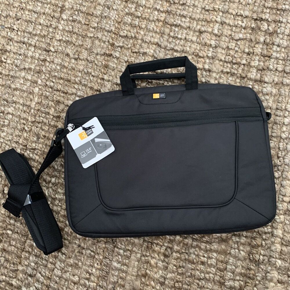 Case Logic 15.6" Laptop Bag w Strap Messenger Bag Black Nylon NEW